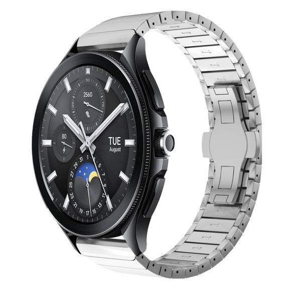 For Xiaomi Watch 2 Pro 22mm One Bead Paint Butterfly Buckle Alloy Watch Band(Silver)