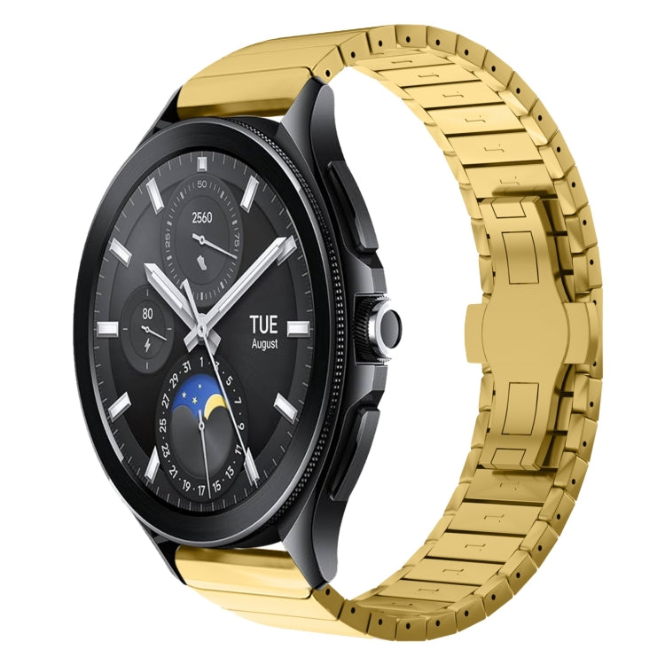 For Xiaomi Watch 2 Pro 22mm One Bead Paint Butterfly Buckle Alloy Watch Band(Gold)