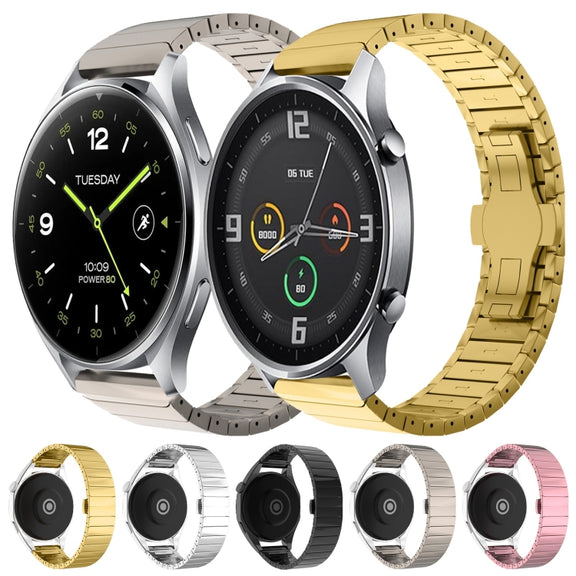 For Xiaomi Watch S3 22mm One Bead Paint Butterfly Buckle Alloy Watch Band(Silver)