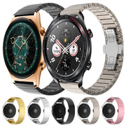 For Honor Watch 4 22mm One Bead Paint Butterfly Buckle Alloy Watch Band(Silver)