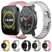 For Amazfit Watch GTR 47mm 22mm One-Bead Paint Butterfly Buckle Alloy Watch Band(Silver)