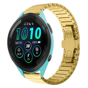 For Garmin Forerunner 265 22mm One Bead Paint Butterfly Buckle Alloy Watch Band(Gold)