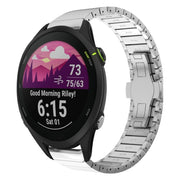 For Garmin Forerunner 255 Music 22mm One Bead Paint Butterfly Buckle Alloy Watch Band(Silver)