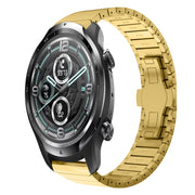 For Ticwatch Pro3 22mm One Bead Paint Butterfly Buckle Alloy Watch Band(Gold)