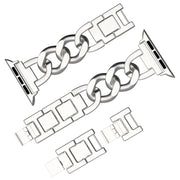 For Apple Watch Series 9 45mm Quick-Release Metal Chain Watch Band(Silver)