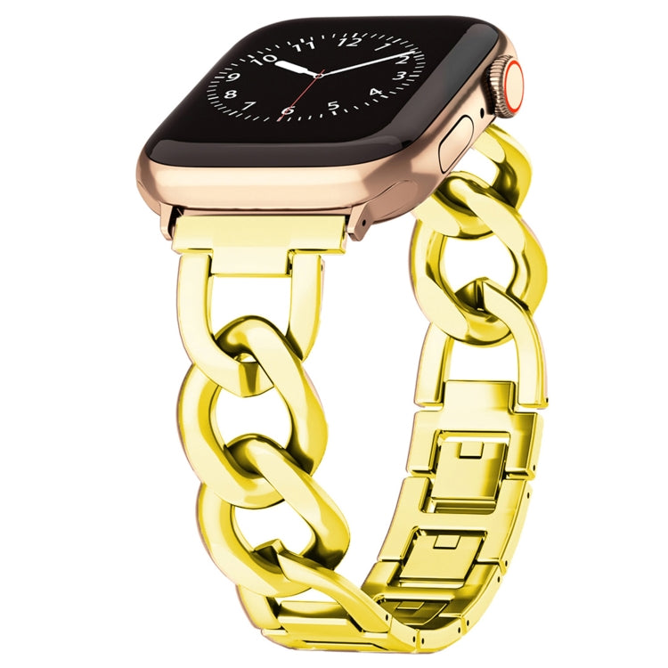 For Apple Watch Ultra 49mm Quick-Release Metal Chain Watch Band(Gold)