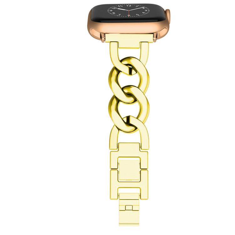 For Apple Watch Ultra 49mm Quick-Release Metal Chain Watch Band(Gold)