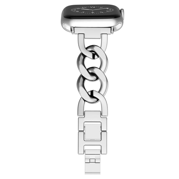 For Apple Watch Series 4 44mm Quick-Release Metal Chain Watch Band(Silver)