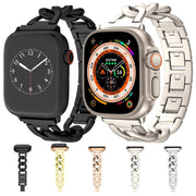 For Apple Watch Series 3 42mm Quick-Release Metal Chain Watch Band(Rose Gold)