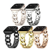 For Apple Watch Series 6 40mm Quick-Release Metal Chain Watch Band(Gold)