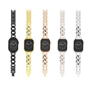 For Apple Watch Series 8 41mm Quick-Release Metal Chain Watch Band(Silver)