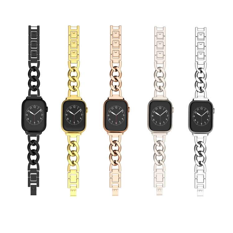 For Apple Watch Series 5 40mm Quick-Release Metal Chain Watch Band(Silver)