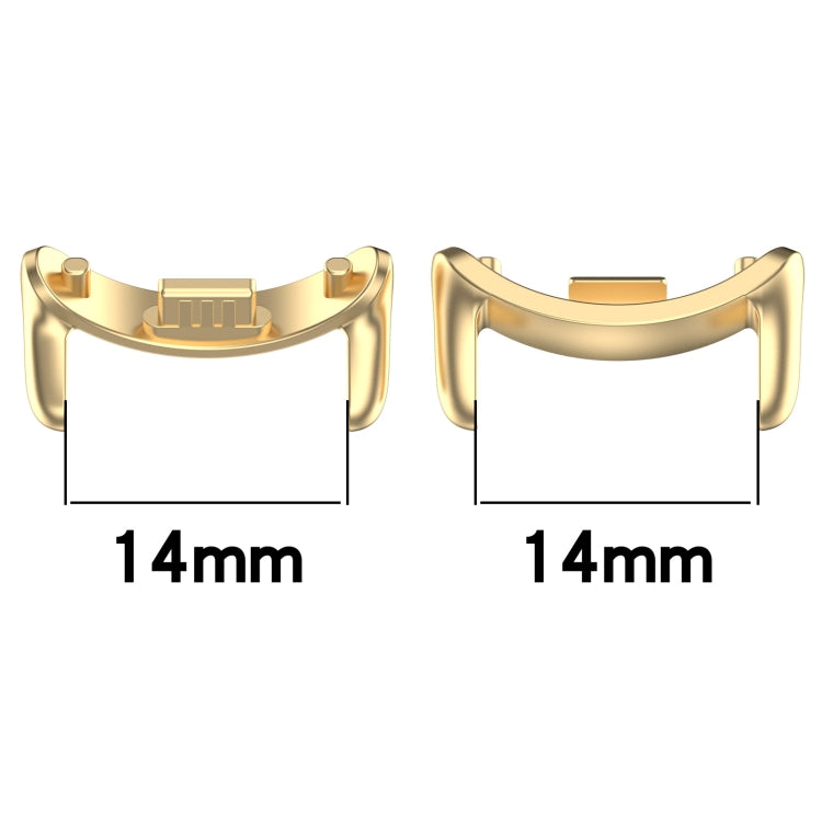 For Xiaomi Smart Band 9 NFC 14mm 1 Pair Metal Watch Band Connector(Rose Gold)