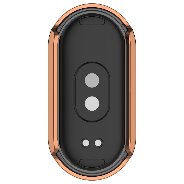 For Xiaomi Smart Band 9 NFC Diamond Half Coverage Hollow PC Watch Protective Case(Rose Gold)