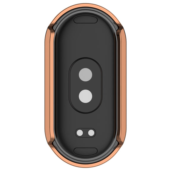 For Xiaomi Smart Band 9 NFC Diamond Half Coverage Hollow PC Watch Protective Case(Rose Gold)