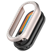 For Xiaomi Smart Band 9 NFC Diamond Half Coverage Hollow PC Watch Protective Case(Starlight)