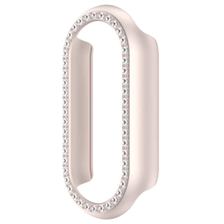 For Xiaomi Smart Band 9 NFC Diamond Half Coverage Hollow PC Watch Protective Case(Starlight)