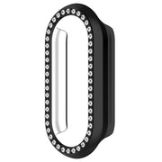 For Xiaomi Smart Band 9 Diamond Half Coverage Hollow PC Watch Protective Case(Black)