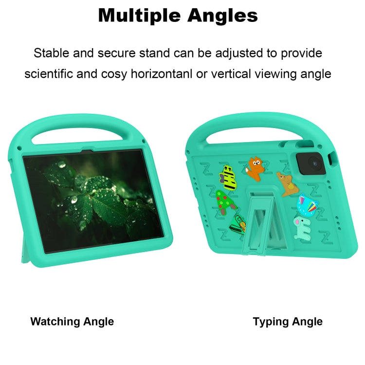 For Lenovo Tab M11 / Xiaoxin Pad 11 2024 Cartoon Sparrow EVA Shockproof Tablet Case(Glacier Green)