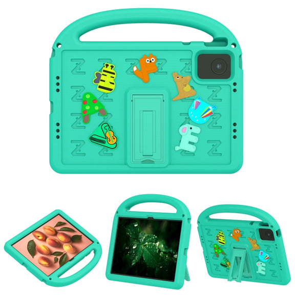 For Lenovo Tab M11 / Xiaoxin Pad 11 2024 Cartoon Sparrow EVA Shockproof Tablet Case(Glacier Green)
