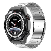 For Huawei Watch Ultimate / Buds 22mm Double Lock Buckle Turtle Steel Watch Band(Silver)