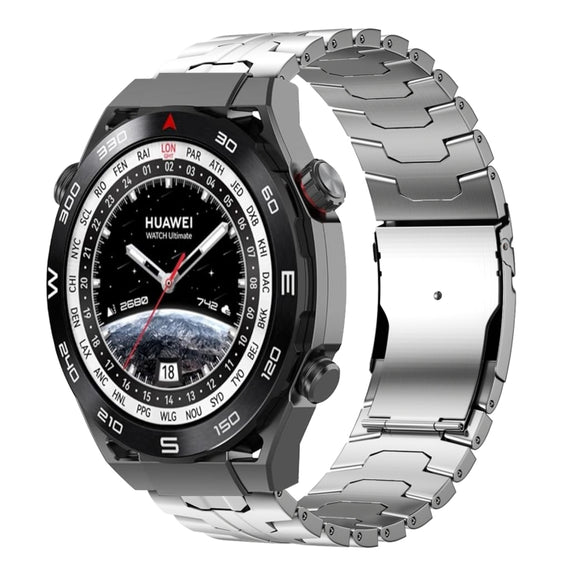 For Huawei Watch Ultimate / Buds 22mm Double Lock Buckle Turtle Steel Watch Band(Silver)