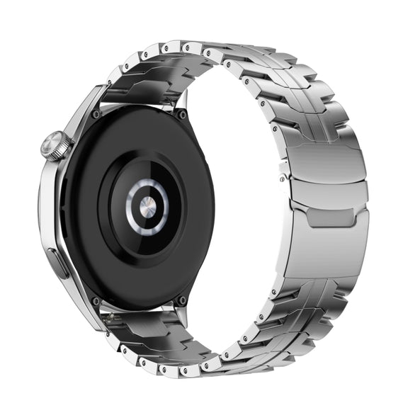 For Huawei Watch GT Runner 22mm Double Lock Buckle Turtle Steel Watch Band(Silver)
