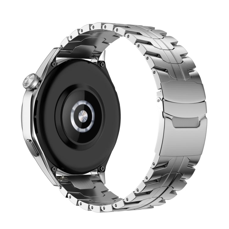 For Huawei Watch GT Runner 22mm Double Lock Buckle Turtle Steel Watch Band(Silver)