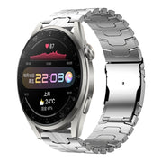 For Huawei Watch 3 / 3 Pro 22mm Double Lock Buckle Turtle Steel Watch Band(Silver)