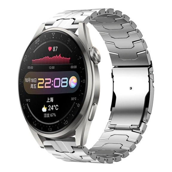 For Huawei Watch 3 / 3 Pro 22mm Double Lock Buckle Turtle Steel Watch Band(Silver)