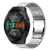 For Huawei Watch GT / GT 2e 22mm Double Lock Buckle Turtle Steel Watch Band(Silver)