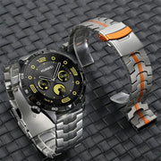 For Huawei Watch 4 / 4 Pro 22mm Double Lock Buckle Turtle Steel Watch Band(Silver)