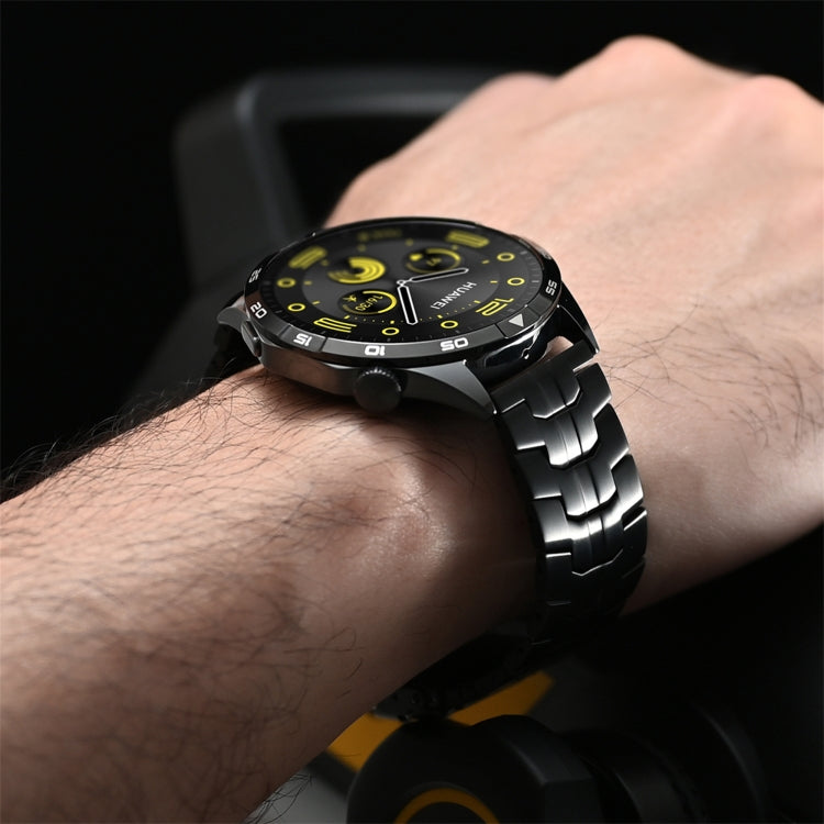 For Huawei Watch 4 / 4 Pro 22mm Double Lock Buckle Turtle Steel Watch Band(Silver)