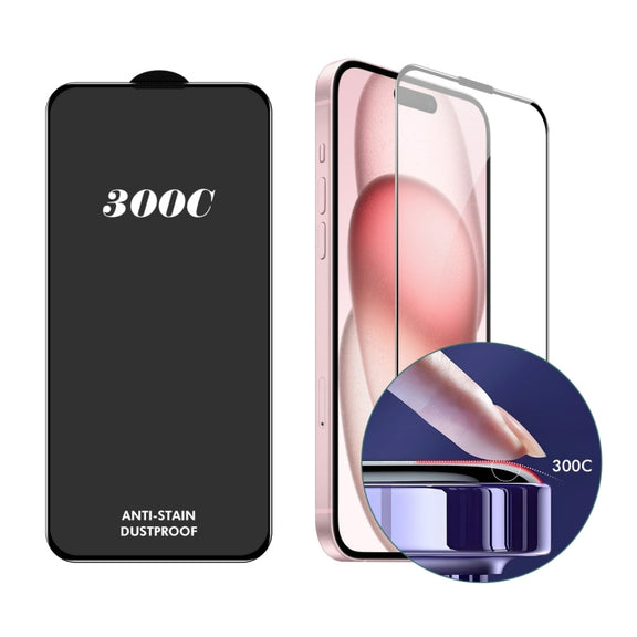 For iPhone 15 Plus / 16 Plus ENKAY 300C Super Large Arc Full Coverage High Aluminum-silicon Tempered Glass Film