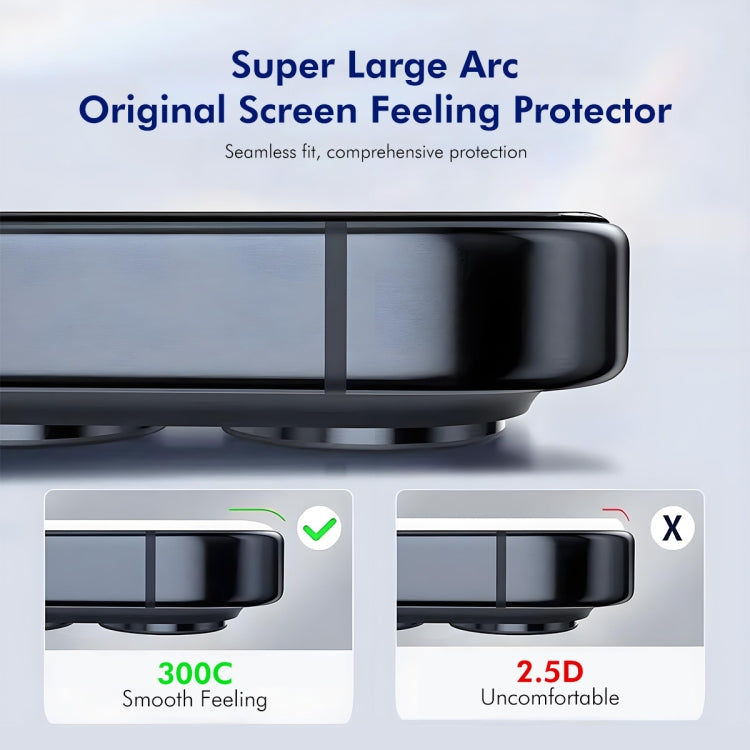 For iPhone 16 Pro Max ENKAY 300C Super Large Arc Full Coverage High Aluminum-silicon Tempered Glass Film