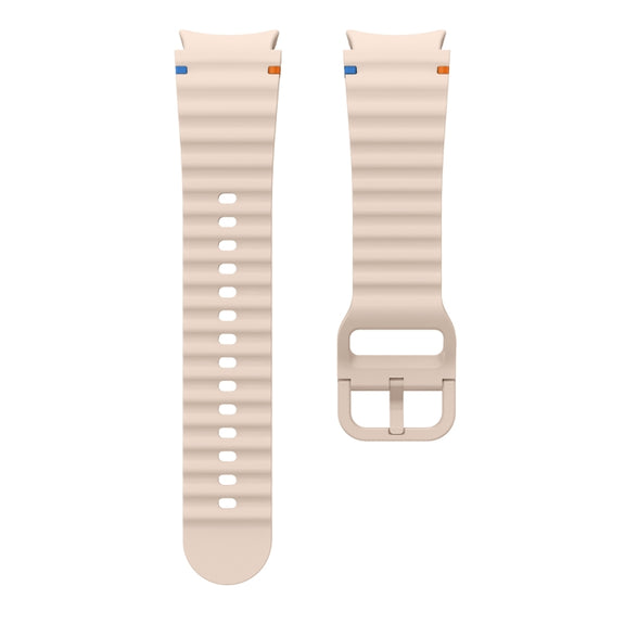 For Samsung Galaxy Watch 7 40 / 44mm Wave Pattern Stitched Silicone Watch Band(Pink)