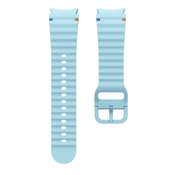 For Samsung Galaxy Watch 6 Classic Wave Pattern Stitched Silicone Watch Band(Light Blue)