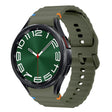 For Samsung Galaxy Watch 6 Classic Wave Pattern Stitched Silicone Watch Band(Army Green) - free shipping - PMC TechLife - Order now!