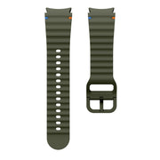 For Samsung Galaxy Watch 6 Classic Wave Pattern Stitched Silicone Watch Band(Army Green)