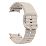 For Samsung Galaxy Watch 6 40 / 44mm Wave Pattern Stitched Silicone Watch Band(Starlight)