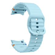 For Samsung Galaxy Watch 5 40 / 44mm Wave Pattern Stitched Silicone Watch Band(Light Blue)