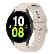 For Samsung Galaxy Watch 5 40 / 44mm Wave Pattern Stitched Silicone Watch Band(Starlight)