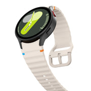 For Samsung Galaxy Watch 5 40 / 44mm Wave Pattern Stitched Silicone Watch Band(Starlight)