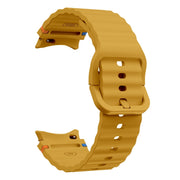 For Samsung Galaxy Watch 5 40 / 44mm Wave Pattern Stitched Silicone Watch Band(Yellow)