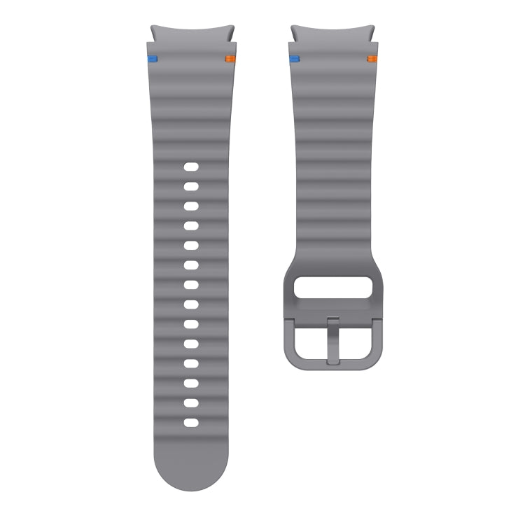 For Samsung Galaxy Watch 5 40 / 44mm Wave Pattern Stitched Silicone Watch Band(Dark Gray)