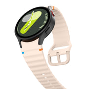 For Samsung Galaxy Watch 5 40 / 44mm Wave Pattern Stitched Silicone Watch Band(Pink)