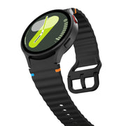 For Samsung Galaxy Watch 5 Pro Wave Pattern Stitched Silicone Watch Band(Black)