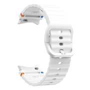 For Samsung Galaxy Watch 5 Pro Wave Pattern Stitched Silicone Watch Band(White)