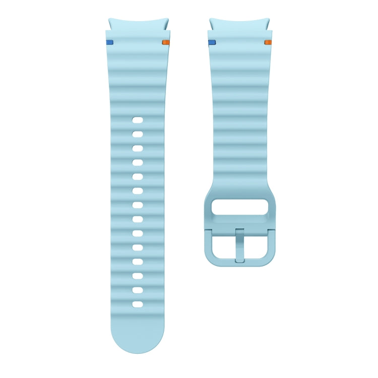 For Samsung Galaxy Watch 5 Pro Wave Pattern Stitched Silicone Watch Band(Light Blue)