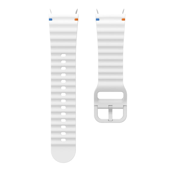 For Samsung Galaxy Watch 4 40 / 44mm Wave Pattern Stitched Silicone Watch Band(White)
